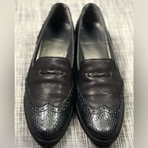 Stuart Weitzman Black Leather Loafers